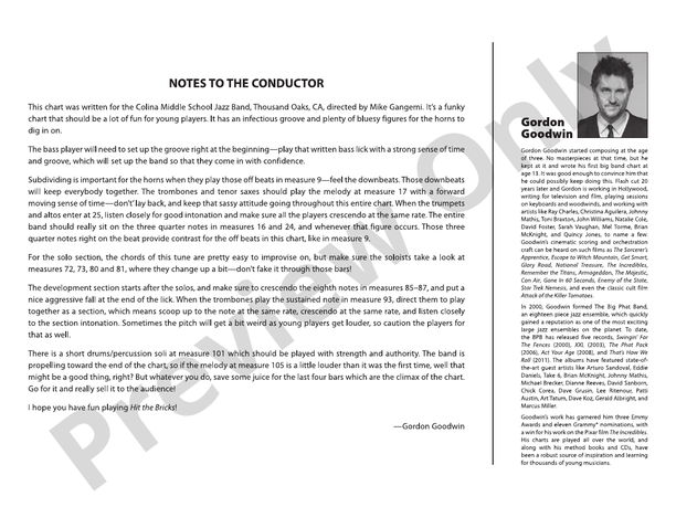 Hit the Bricks - Jazz Ensemble Conductor Score & Parts(Digital Download)