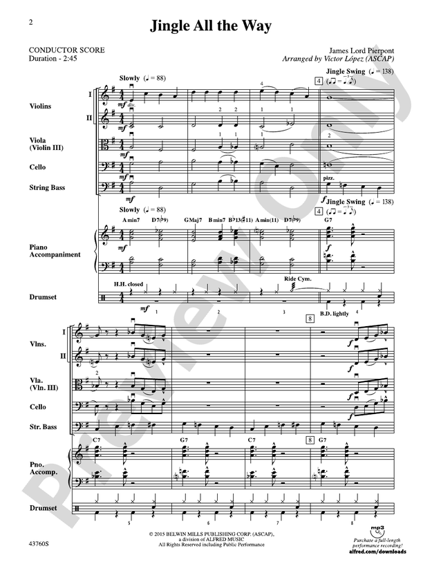 Jingle All the Way – String Orchestra Conductor Score & Parts (Digital Download)