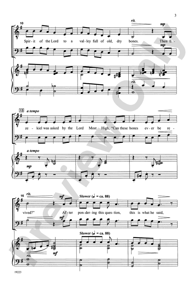 Dry Bones - Arr. Mark Hayes – TTBB Choral Octavo (Digital Download)