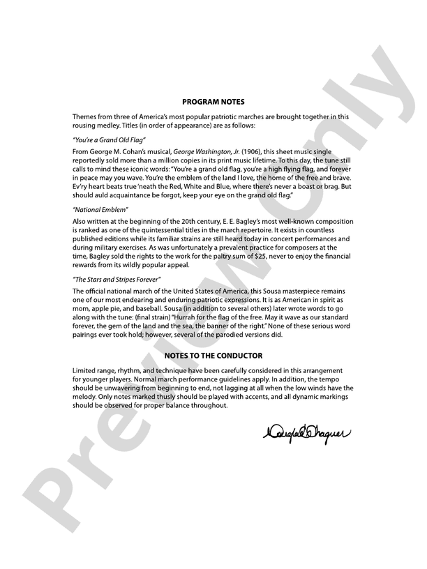 March On, America! - Concert Band Conductor Score & Parts (Digital Download)