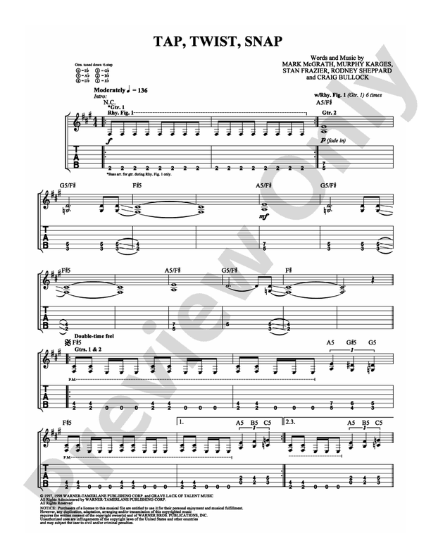 Tap, Twist, Snap - Guitar TAB (Digital Download)