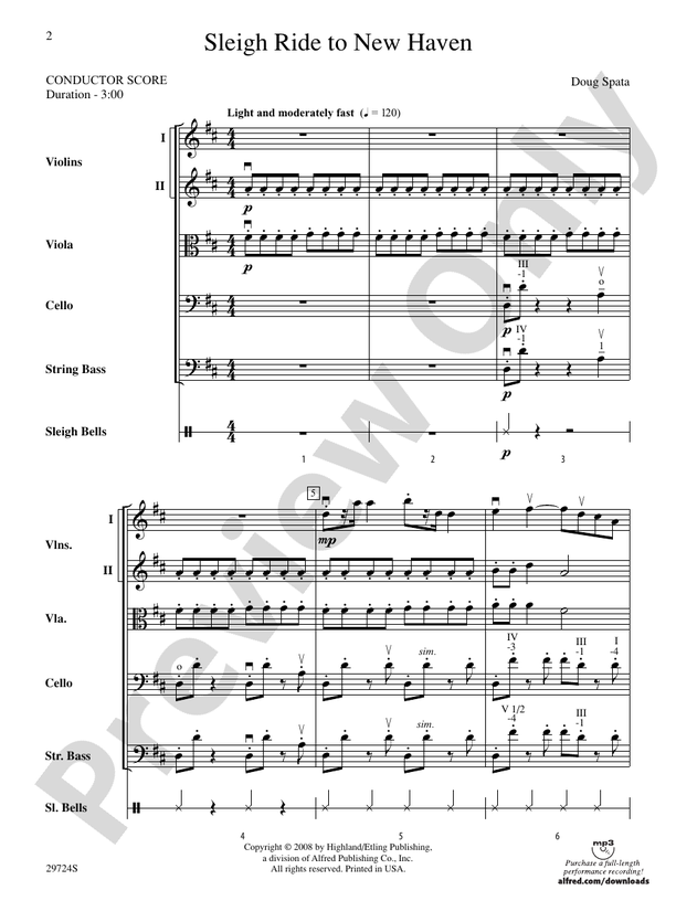 Sleigh Ride to New Haven – String Orchestra Conductor Score & Parts (Digital Download)