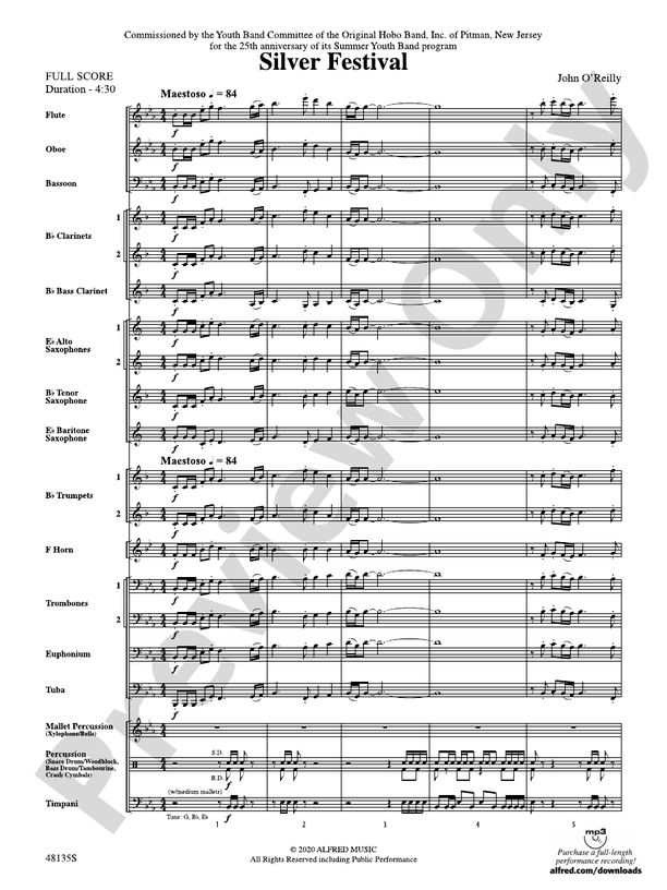 Silver Festival - Concert Band Conductor Score & Parts (Digital Download)