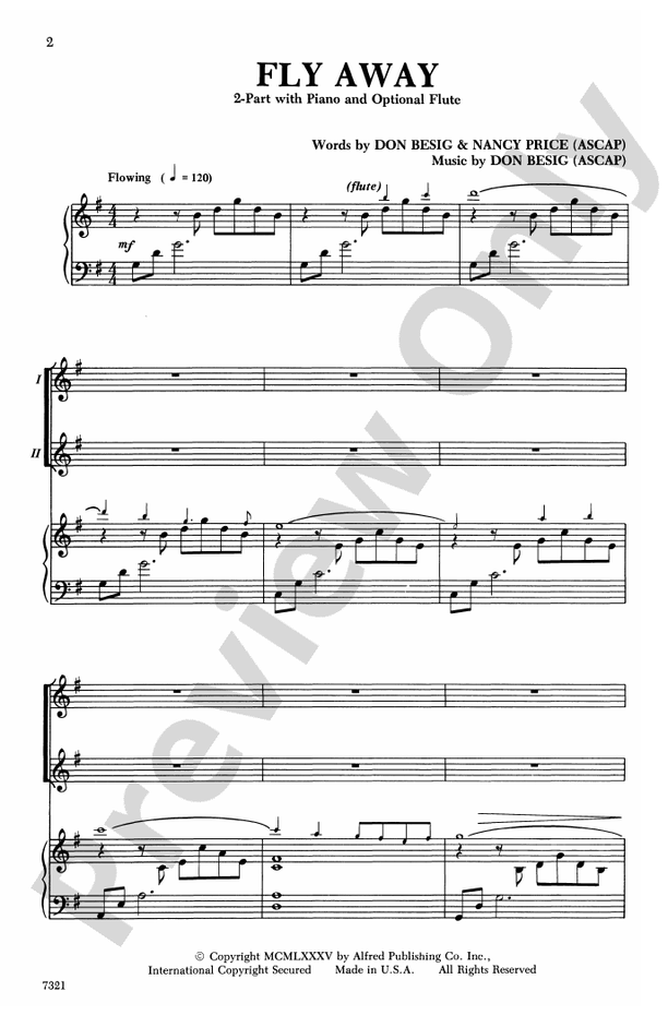 Fly Away – 2-Part Choral Octavo (Digital Download)