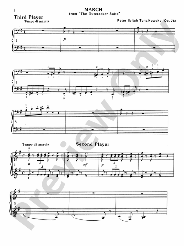 March from The Nutcracker Suite, Opus 71A - 1 Piano, 6 Hands (Digital Download)