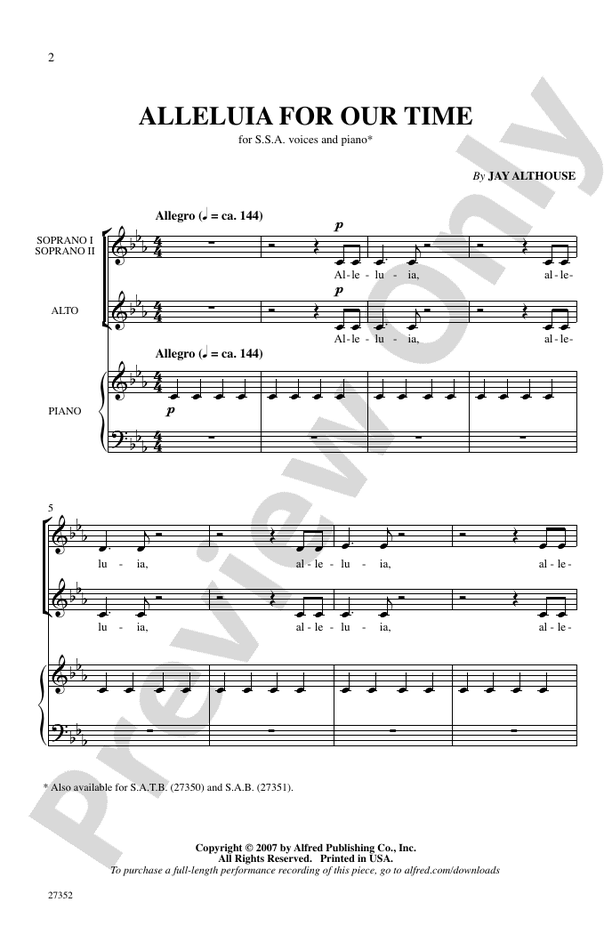 Alleluia for Our Time - SSA Choral Octavo (Digital Download)