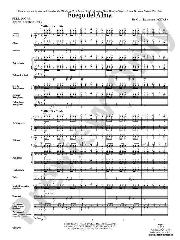 Fuego del Alma - Concert Band Conductor Score & Parts (Digital Download)