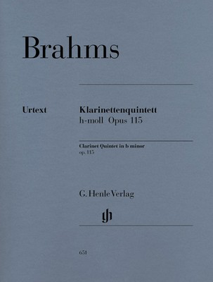 Quintet B minor Op. 115 - Johannes Brahms - Clarinet|Viola|Cello|Violin G. Henle Verlag Quintet Parts