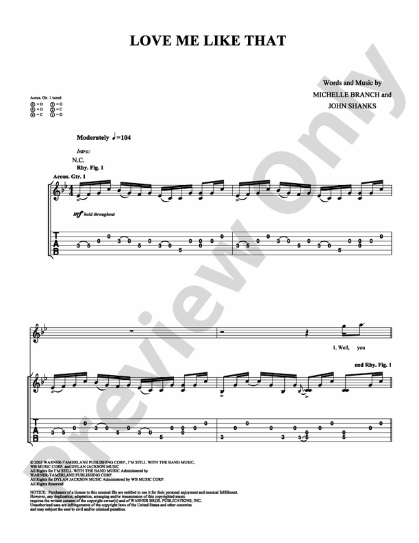 Love Me Like That - Guitar TAB (Digital Download)
