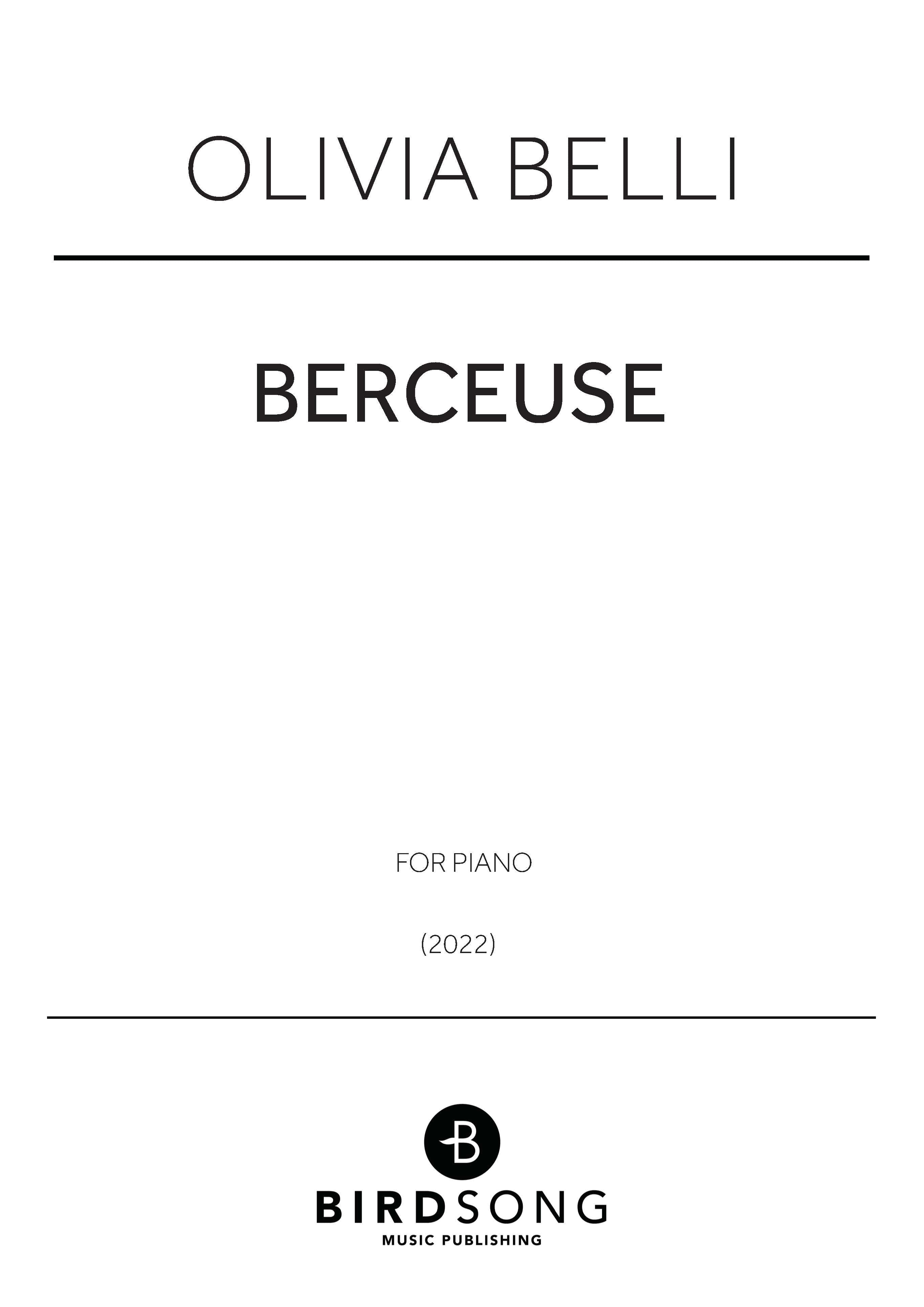 Belli - Berceuse - Piano Solo (Digital Download)