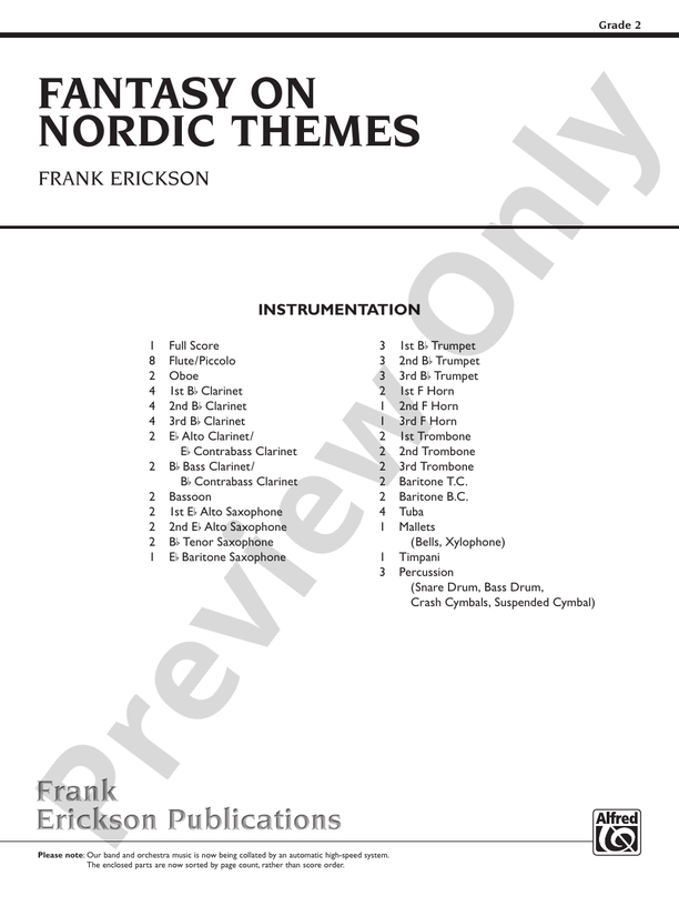 Fantasy on Nordic Themes - Concert Band Conductor Score & Parts (Digital Download)
