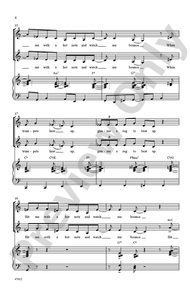 Hit Me with a Hot Note – SSA Choral Octavo (Digital Download)