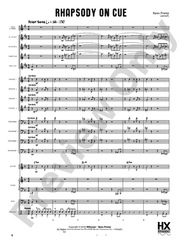 Rhapsody on Cue – Jazz Ensemble Conductor Score & Parts (Digital Download)