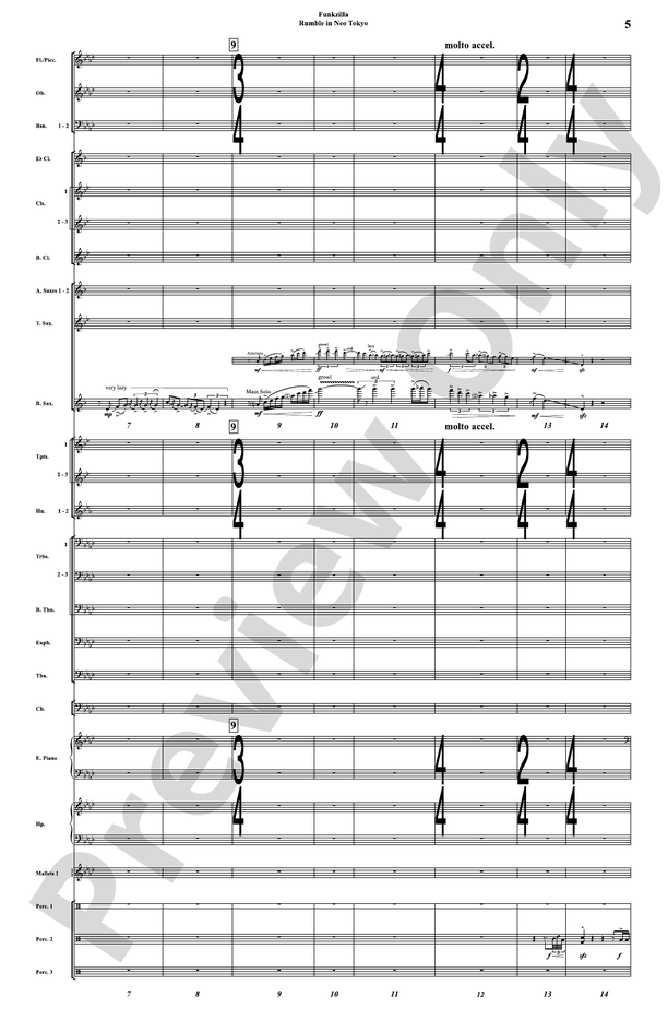 Funkzilla: Rumble in Neo Tokyo - Concert Band Conductor Score & Parts (Digital Download)