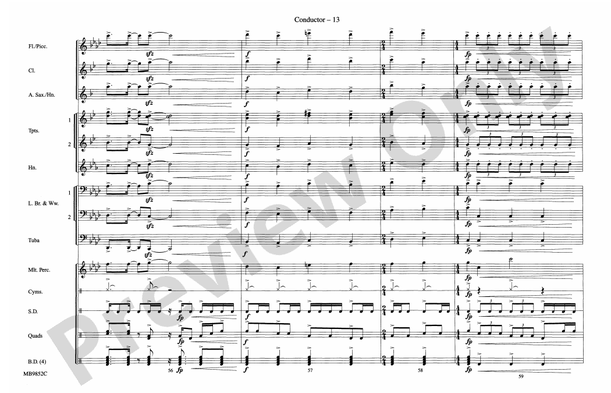 Fox Sports Themes – Marching Band Conductor Score & Parts (Digital Download)