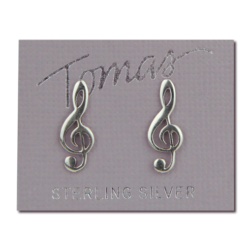 Earrings Sterling Silver Stud Treble Clefs