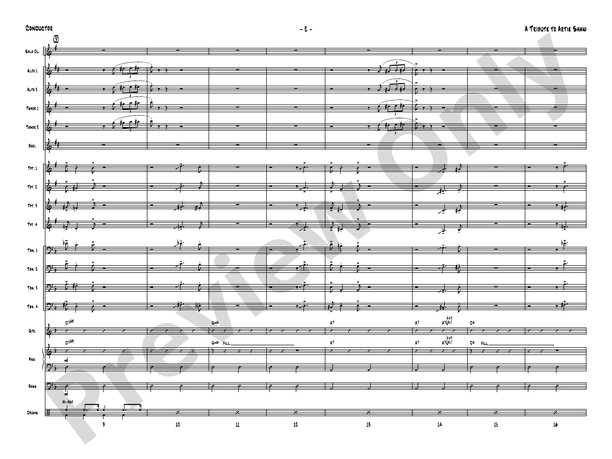 A Tribute to Artie Shaw - Jazz Ensemble Conductor Score & Parts(Digital Download)