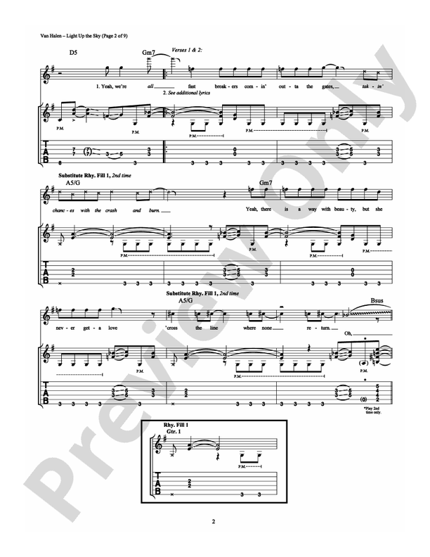 Light Up The Sky - Guitar TAB (Digital Download)
