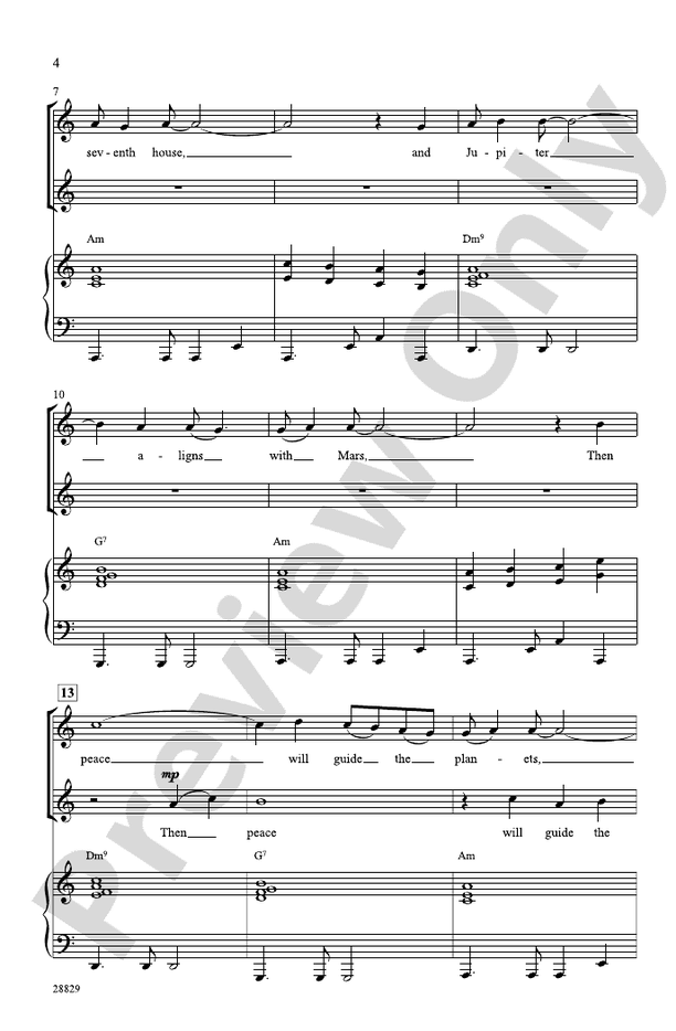 Aquarius / Let the Sunshine In – SSA Choral Octavo (Digital Download)