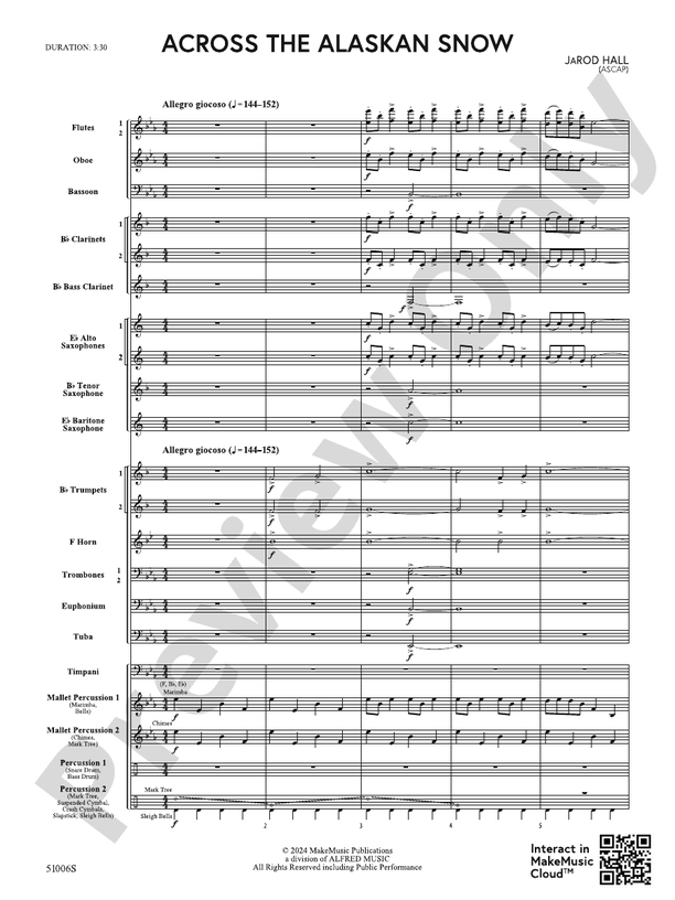 Across the Alaskan Snow – Concert Band Conductor Score & Parts (Digital Download)