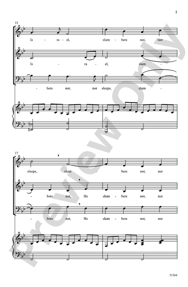 He, Watching Over Israel (PerformancePlus+) - 3 Part Mixed Choral Octavo (Digital Download)