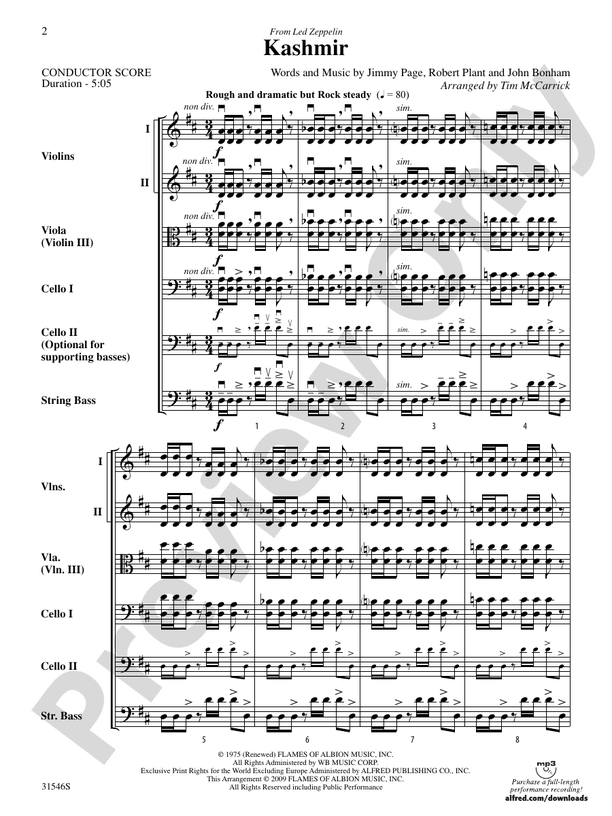 Kashmir – String Orchestra Conductor Score & Parts (Digital Download)