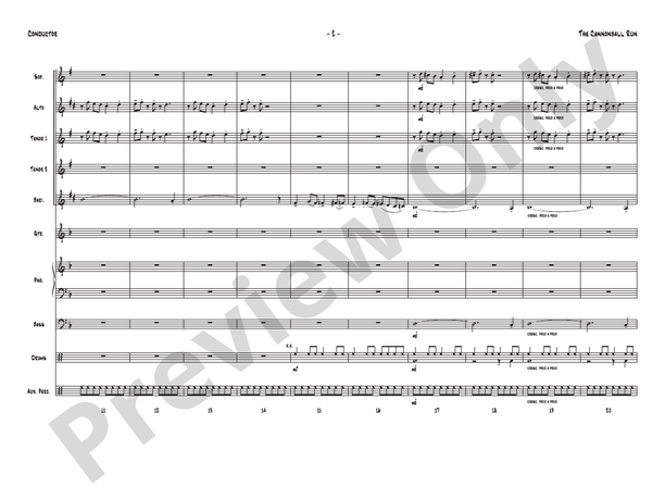 The Cannonball Run (Written for five saxes) - Jazz Ensemble Conductor Score & Parts (Digital Download)