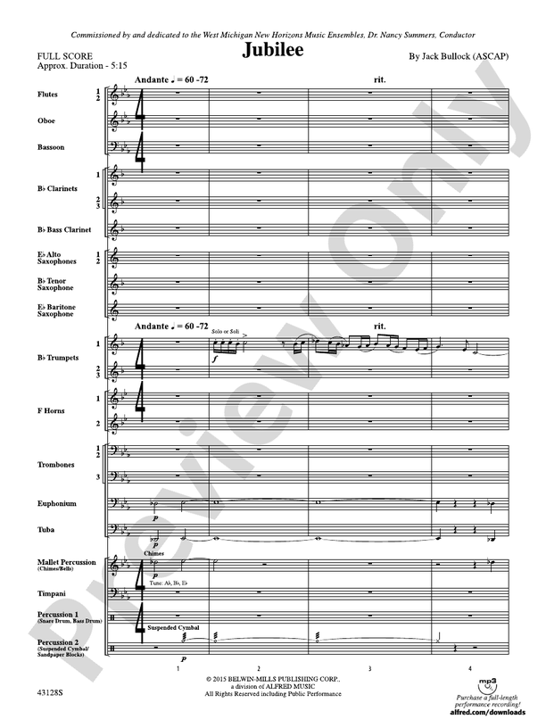 Jubilee - Concert Band Conductor Score & Parts (Digital Download)