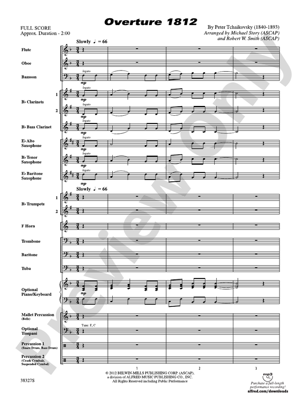 Overture 1812 (Grade 2) - Concert Band Conductor Score & Parts (Digital Download)