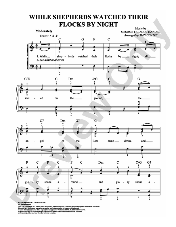 While Shepherds Watched Their Flocks By Night - DSM-PS-0006899 - Easy Piano (Digital Download)