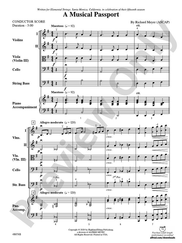 A Musical Passport - String Orchestra Conductor Score & Parts (Digital Download)