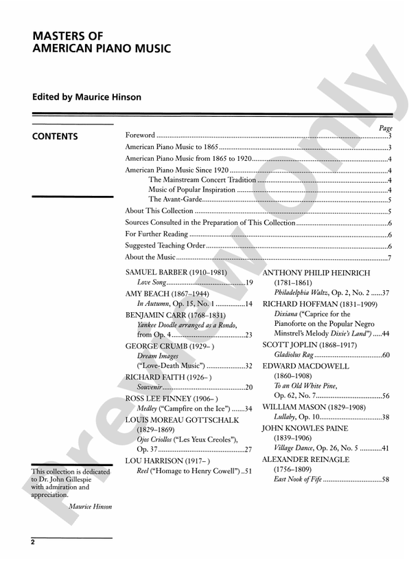 Masters of American Piano Music - Piano (Digital Download)