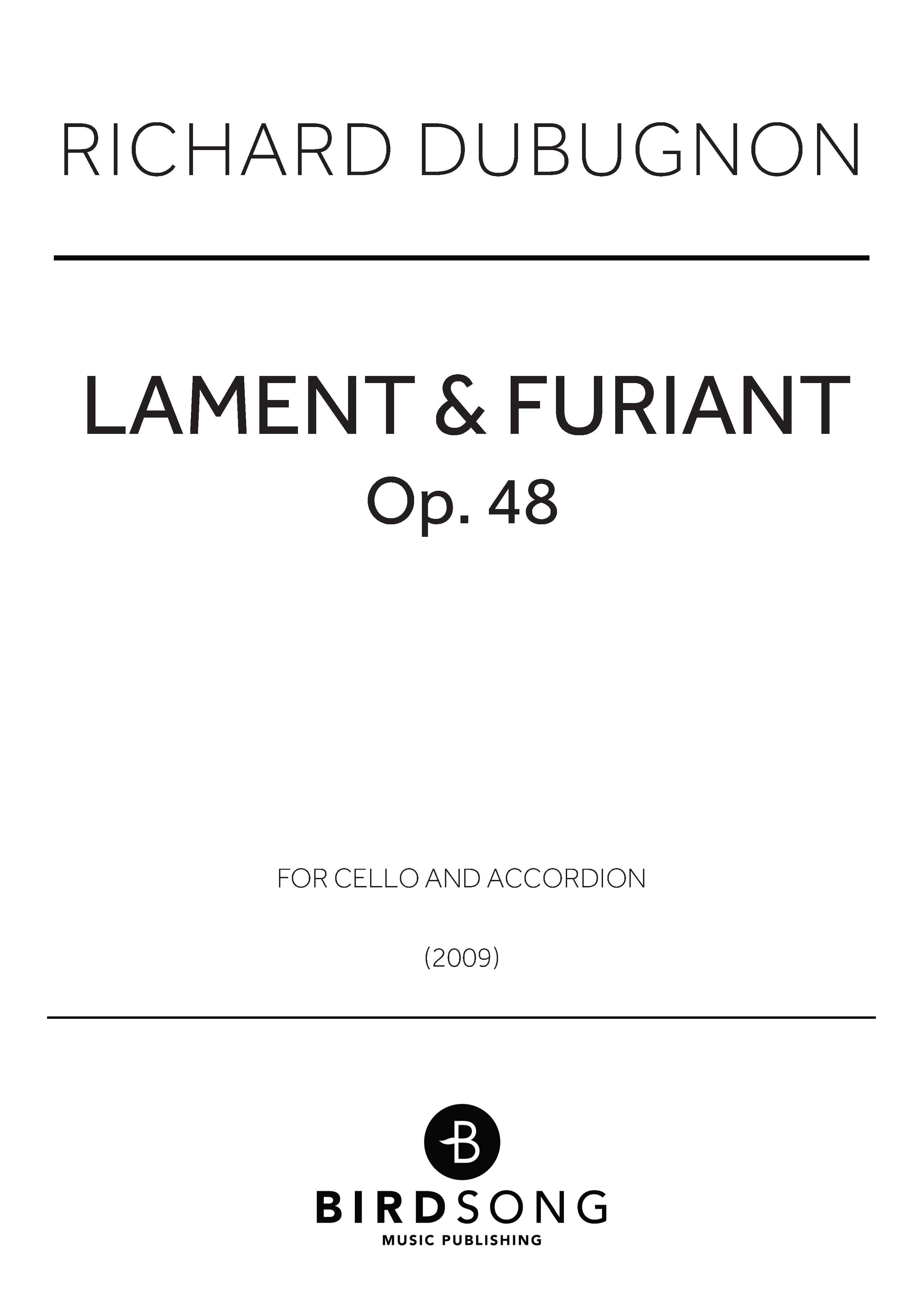 Lament & Furian - Cello, Accordion Duet (Digital Download)