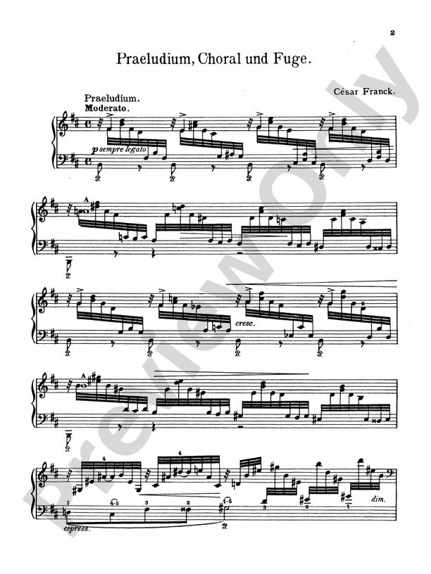 Field - Prelude, Chorale and Fugue - Piano Solo (Digital Download)