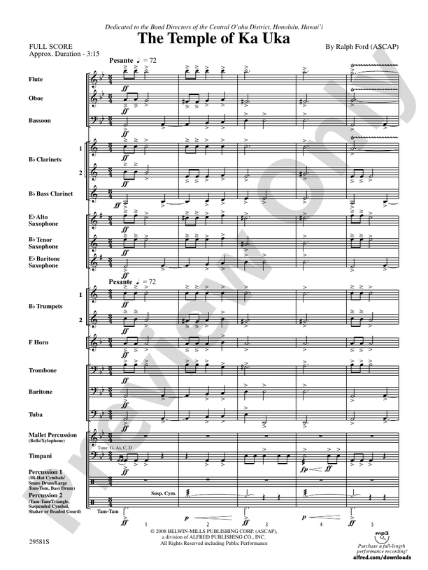 The Temple of Ka Uka - Concert Band Conductor Score & Parts (Digital Download)