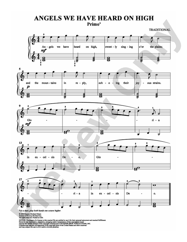 Angels We Have Heard on High - 1 Piano, 4 Hands (Digital Download)