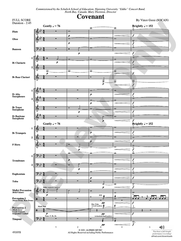 Covenant (Grade 3) - Concert Band Conductor Score & Parts (Digital Download)