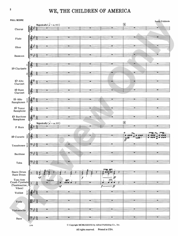 We, the Children of America - Concert Band Conductor Score & Parts (Digital Download)