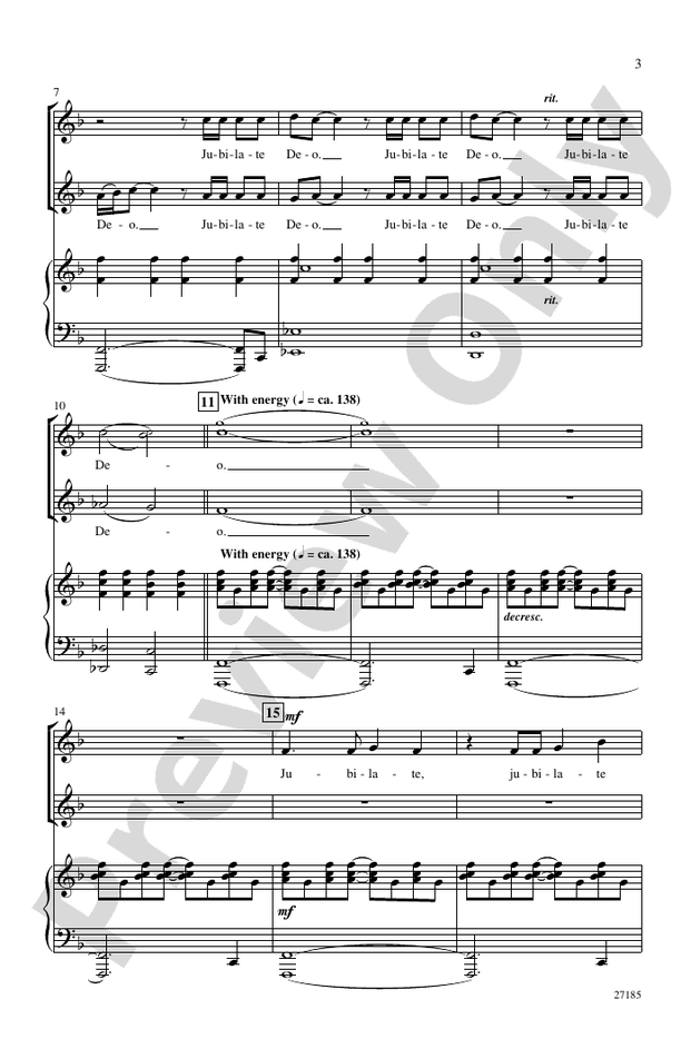 Jubilate Deo - Arr. Sally K. Albrecht – 2-Part Choral Octavo (Digital Download)