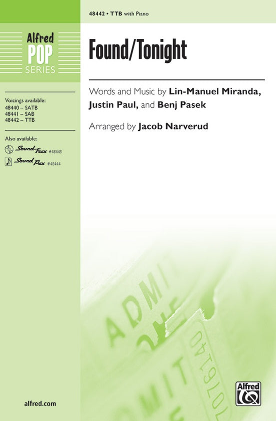 Found/Tonight – TTB Choral Octavo (Digital Download)