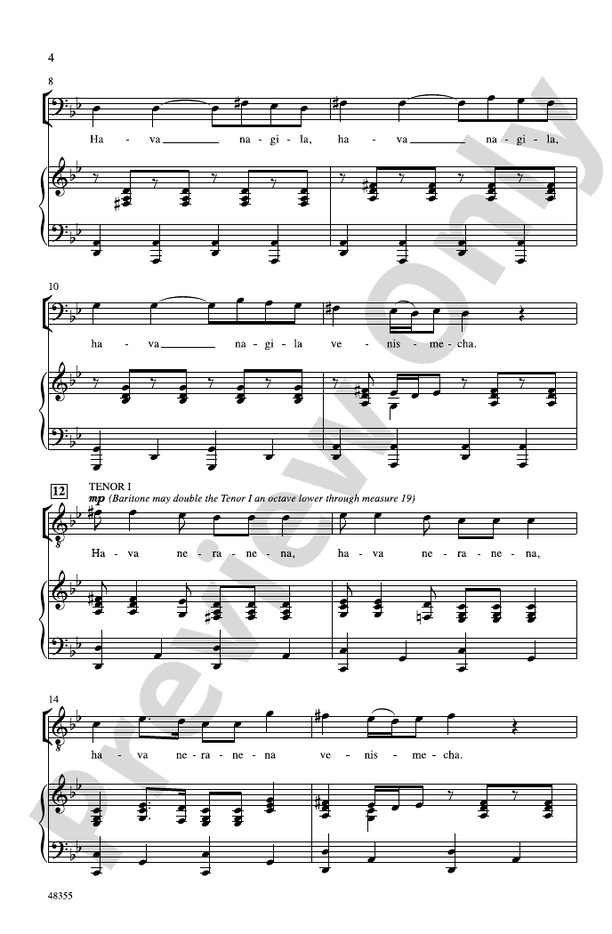 Hava Nagila – TTB Choral Octavo (Digital Download)