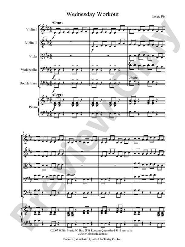 Wednesday Workout - Loreta Fin – String Orchestra Conductor Score & Parts (Digital Download)
