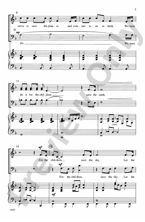 For the Children – 3-Part Mixed Choral Octavo (Digital Download)