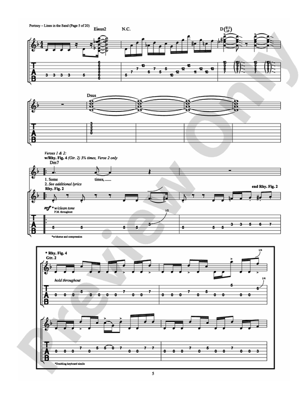 Lines in the Sand - Guitar TAB (Digital Download)