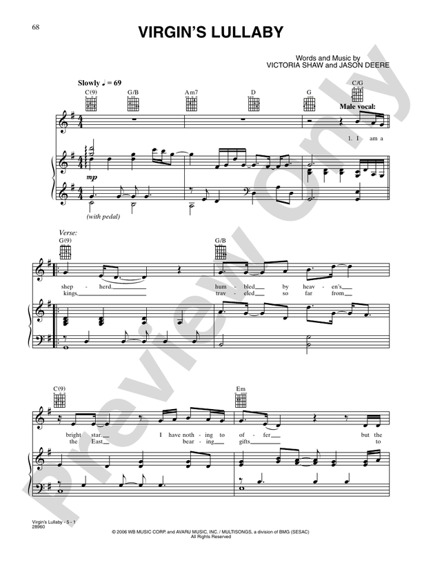 The Virgin's Lullaby - DSM-PSP-000513 - Piano (Digital Download)