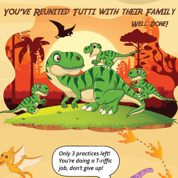 Jurassic Journey A3 Music Practice Chart by Musically Gifted