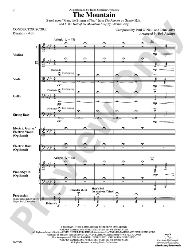 The Mountain - String Orchestra Conductor Score & Parts (Digital Download)