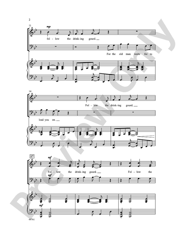 Follow the Drinking Gourd - 3 Part Mixed Choral Octavo (Digital Download)