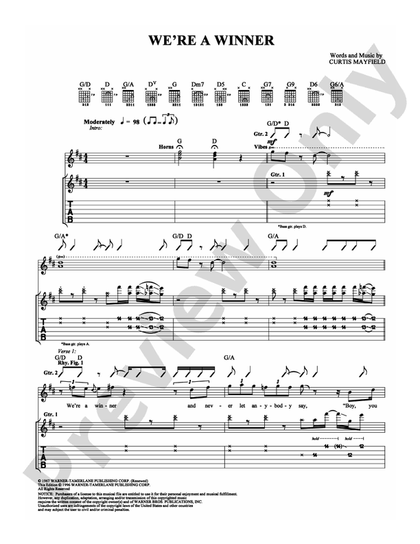 We're a Winner - Guitar TAB (Digital Download)