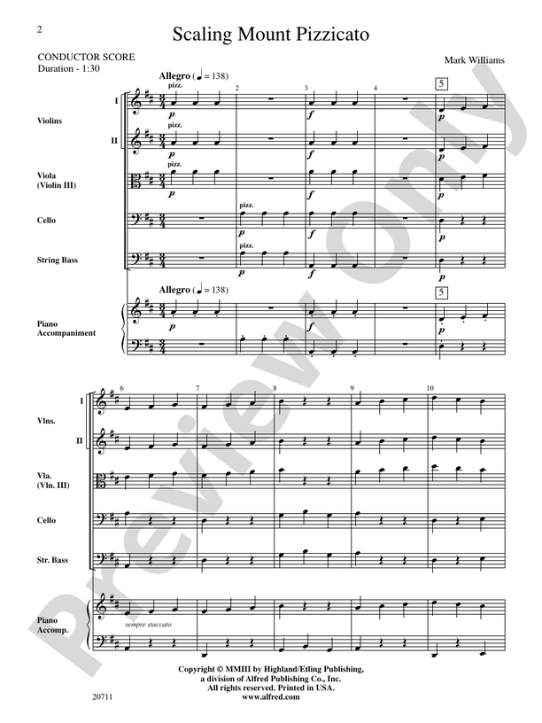 Scaling Mount Pizzicato – String Orchestra Conductor Score & Parts (Digital Download)